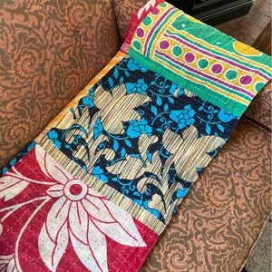 Kantha Colorful Patchwork Quilt Throw